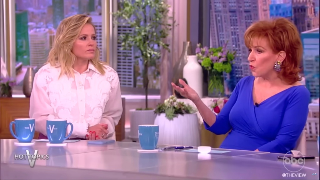 A heated discussion. The View star Joy Behar snapped at co-host Sara Haines on Wednesday, telling her to "shut up" during a chat about male-female platonic relationships. 
