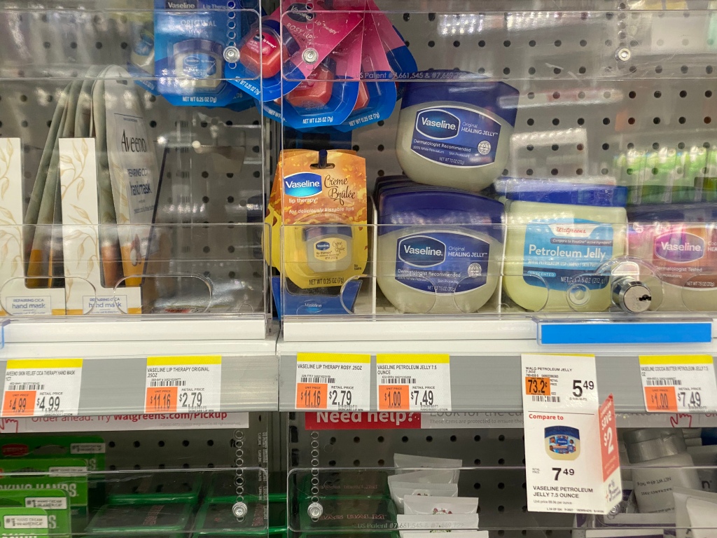 A $2.79 jar of Vaseline was under lock and key at Port Authority's Walgreens on Friday. 