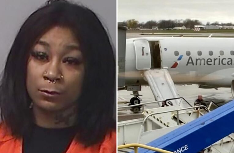 American Airlines passenger sentenced for rampage, jumping down inflatable slide