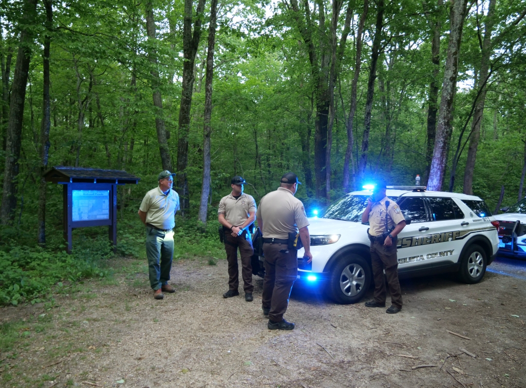 Officials had to go off on foot to the site where a private plane crashed near Raphine, Virginia. 