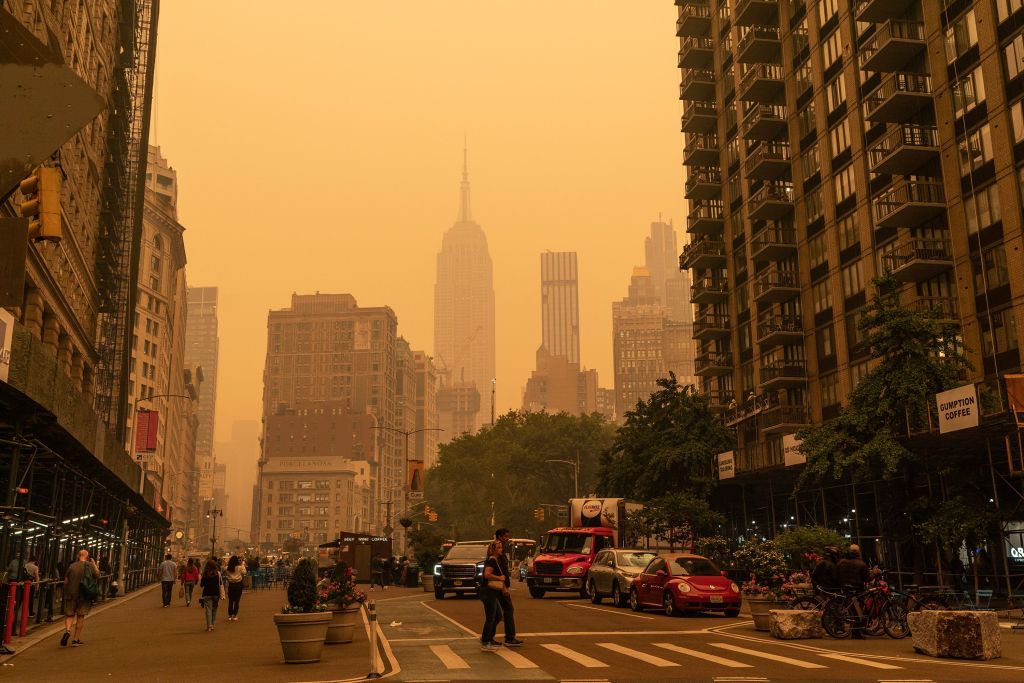  Mayor Eric Adam told reporters Wednesday that the pollution in the big apple's air had reached 484 out of a 500 scale. 