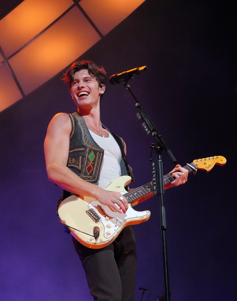 Shawn Mendes performs onstage during the opening night of Shawn Mendes Wonder: The World Tour at Moda Center on June 27, 2022 in Portland, Oregon. (