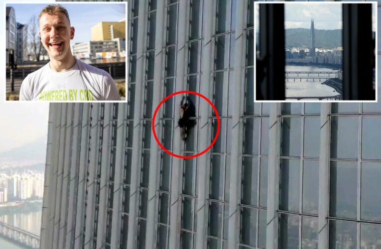 George King-Thompson scales halfway up Seoul skyscraper before being nabbed