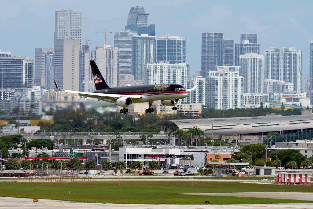 Trump's plane lands