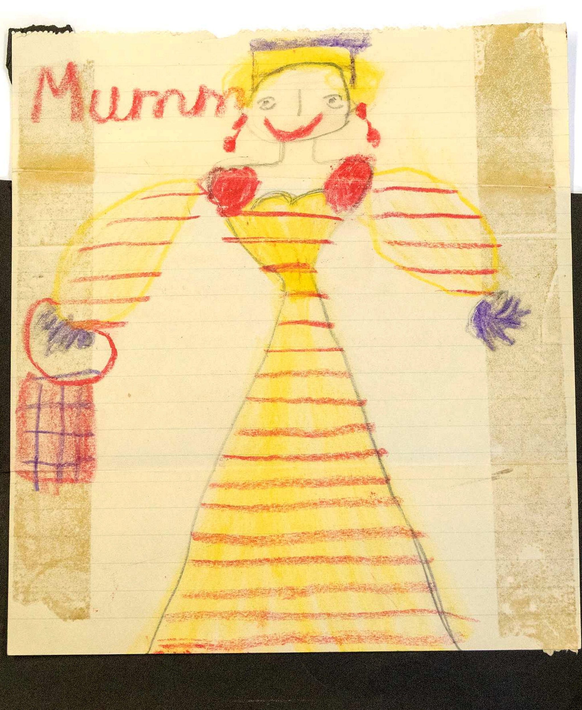 Childhood sketch by King Charles of his mum Queen Elizabeth.