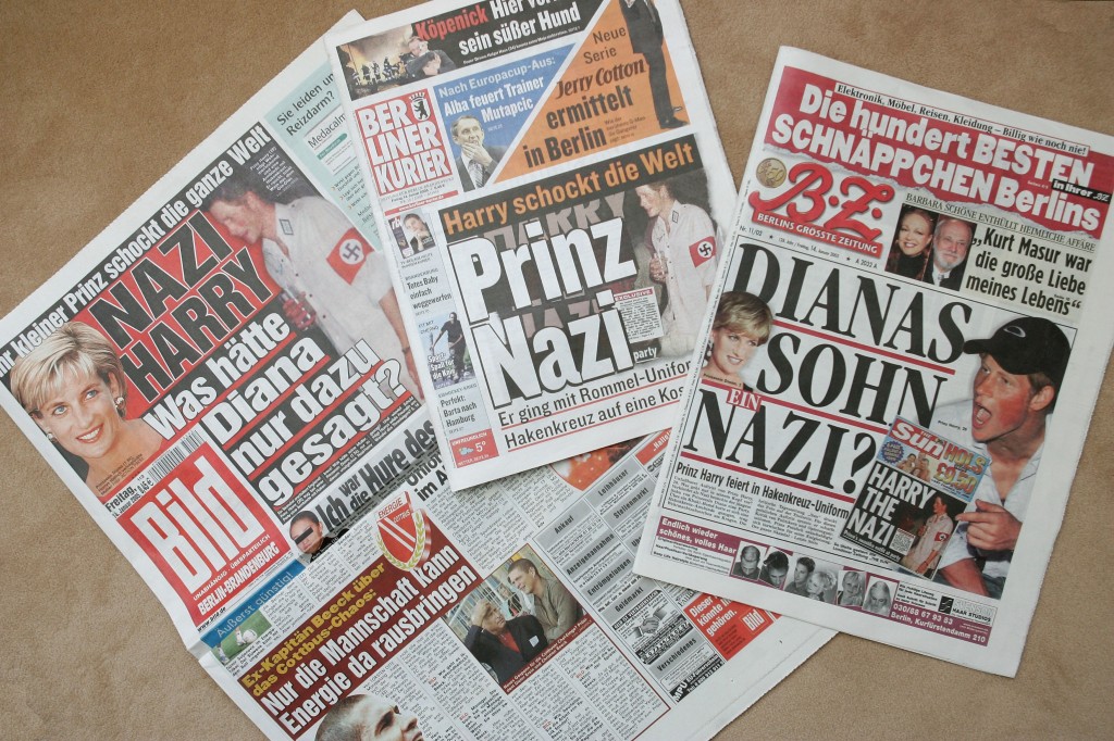 A photo of tabloids. 