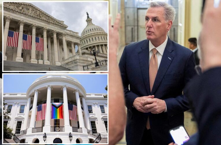 McCarthy hangs Stars and Stripes on Flag Day after WH Pride