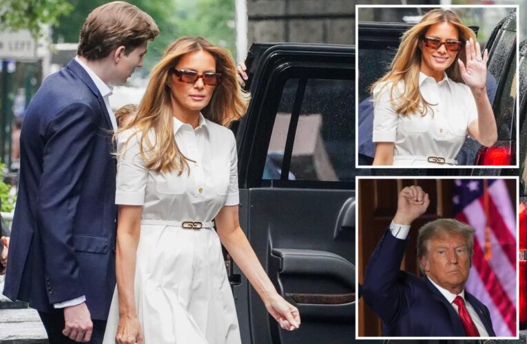 Melania Trump seen for first time since Donald’s indictment