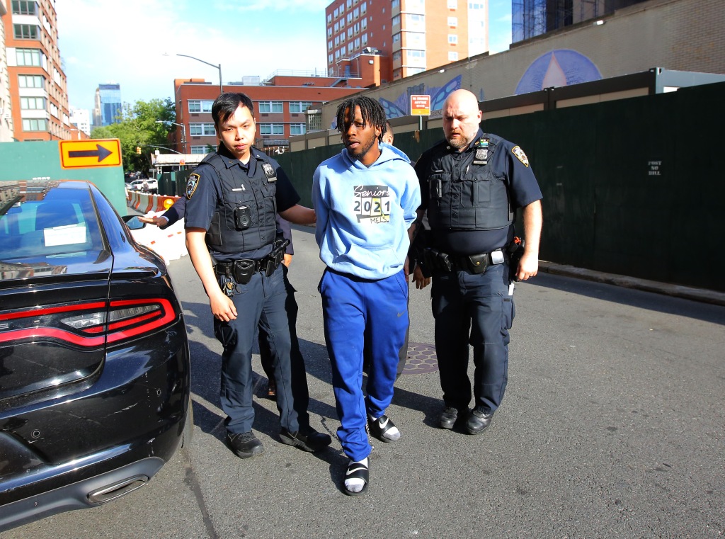 Cops walk Jordan Williams after his arrest