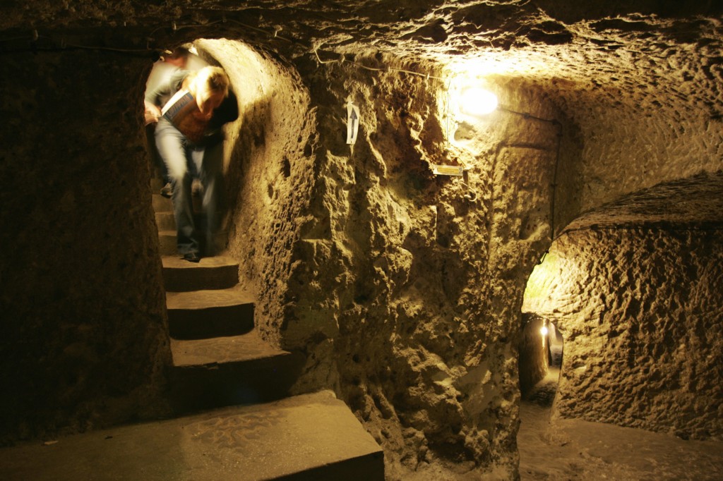 A staircase in the caves.