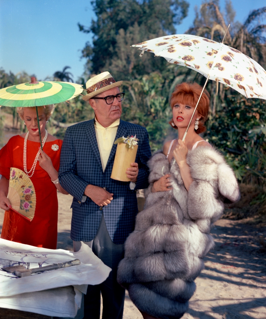 Tina Louise, "Ginger," with fellow  castaways Thurston Howell III and his wife, Eunice "Lovey" Wentworth Howell. 