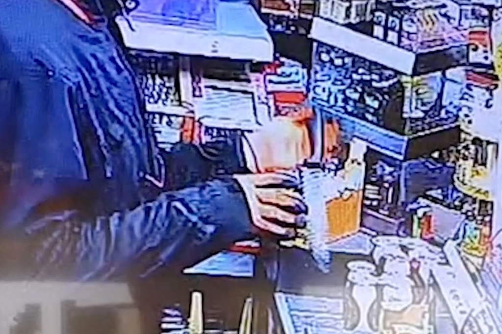 Thief at counter.