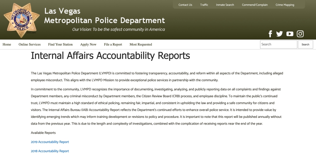 Las Vegas PD Accountability Report