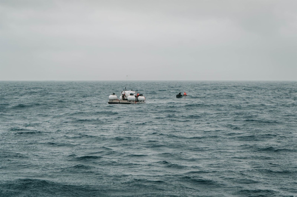 Titan submersible before its descent into the Atlantic Ocean, Sunday, June 18, 2023.