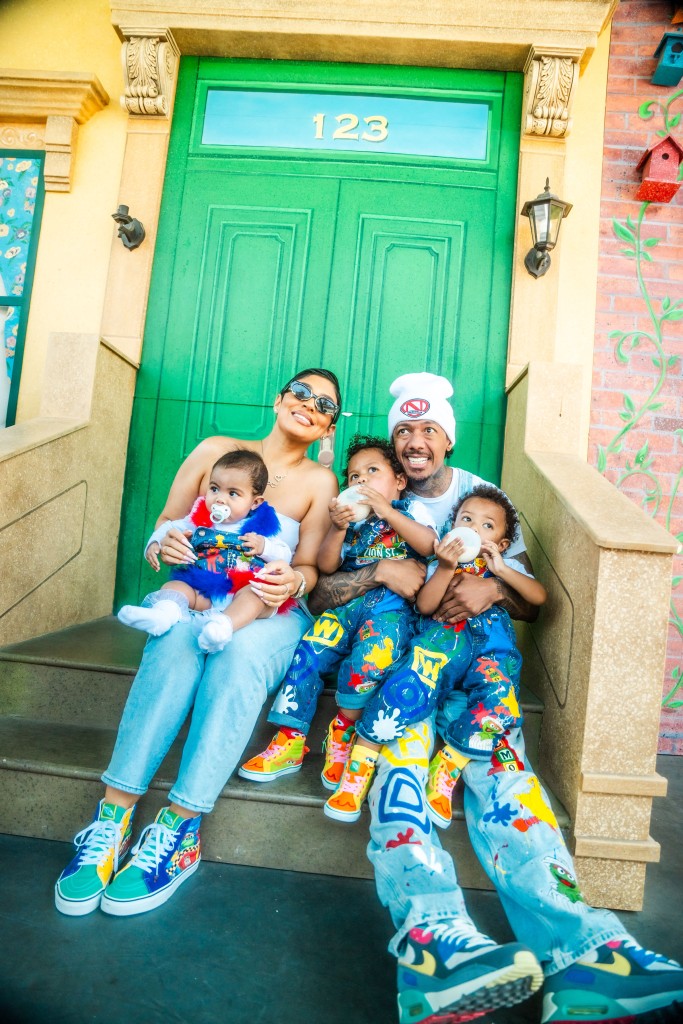 Nick Cannon and Abby De La Rosa with their brood of three. 