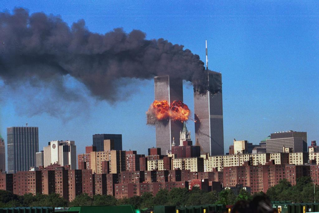 The impact of the second plane hitting the World Trade Center