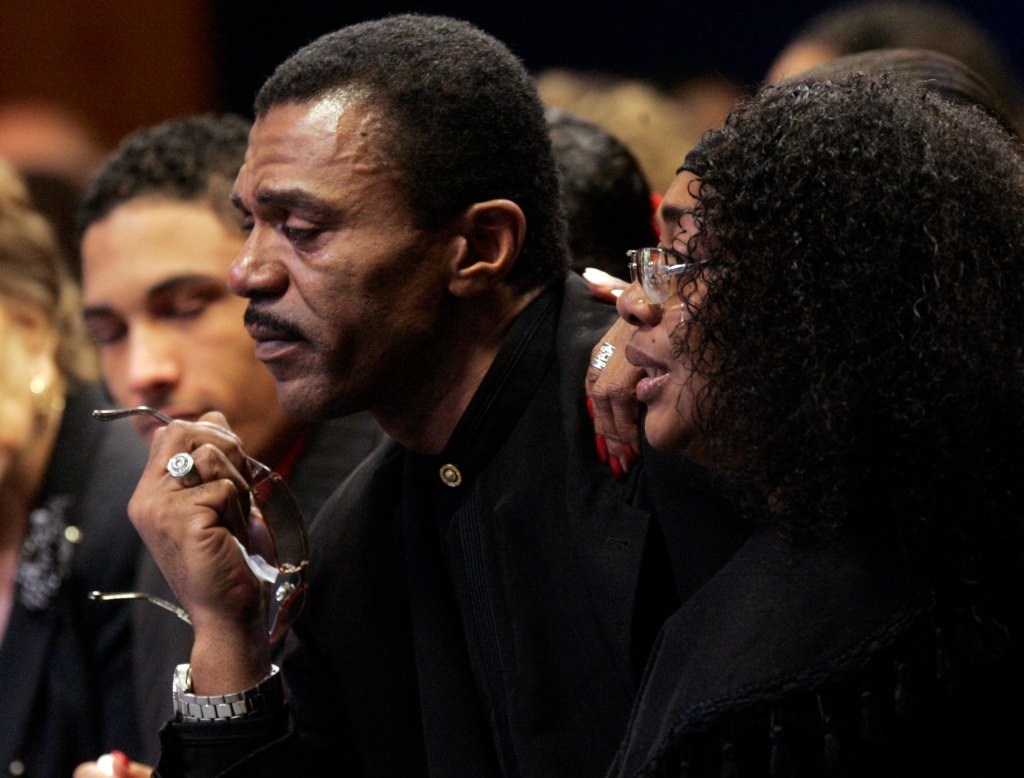 Ike Turner Jr., and his friend, Mary Ellis, during a memorial service for his late father Ike Turner on Dec. 21, 2007. 
