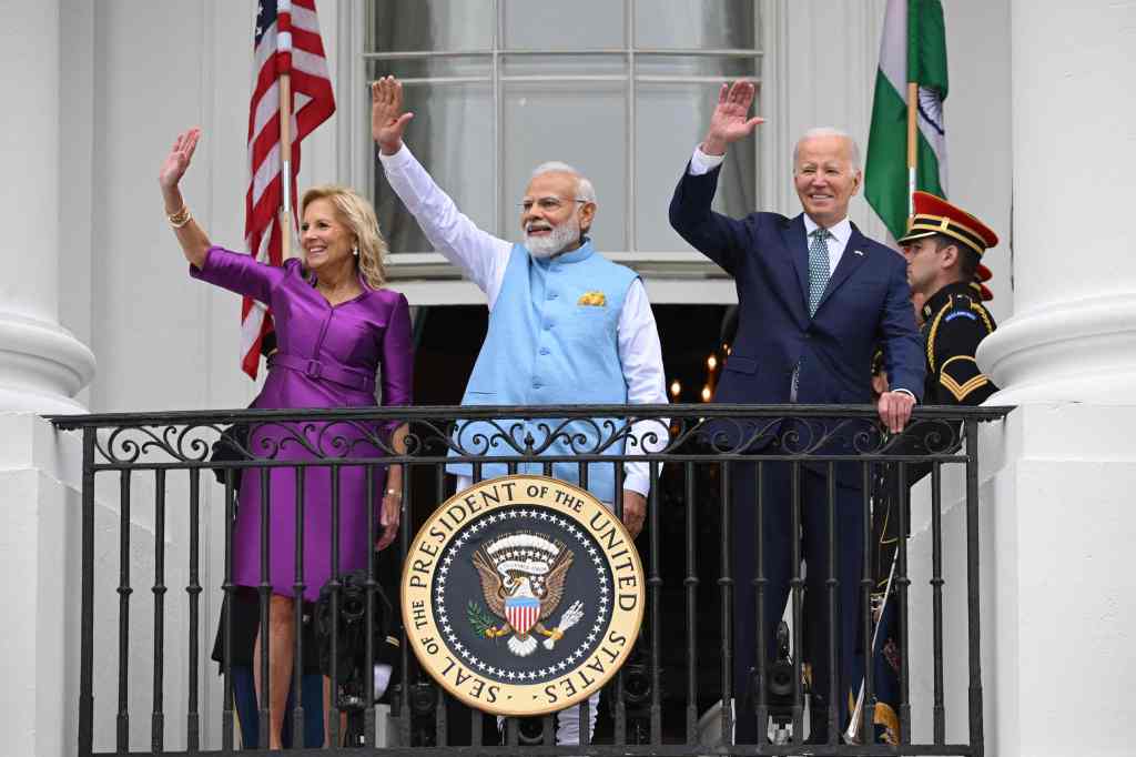 First lady Jill Biden, Prime Minister Modi and President Biden