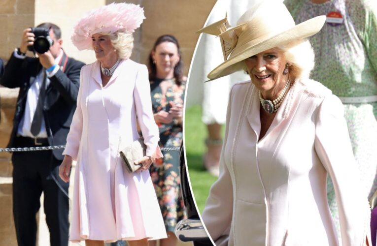 Queen Camilla recycles dress from Harry, Meghan wedding