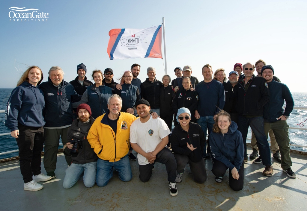 The OceanGate Expeditions crew, including some of its victims, smile for a group photo ahead of the ill-fated expedition.