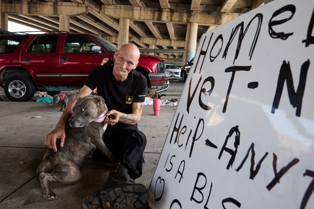 The homeless also set up camps under bridges and highways.