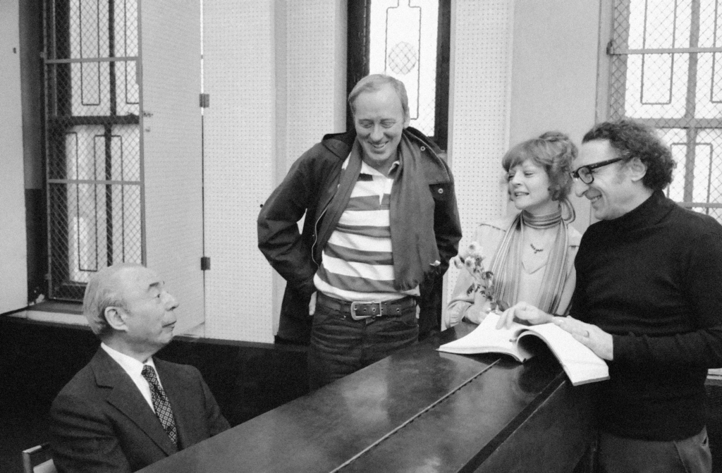 After his partnership with Jerry Bock ended, Harnick worked with composer Richard Rodgers (left).