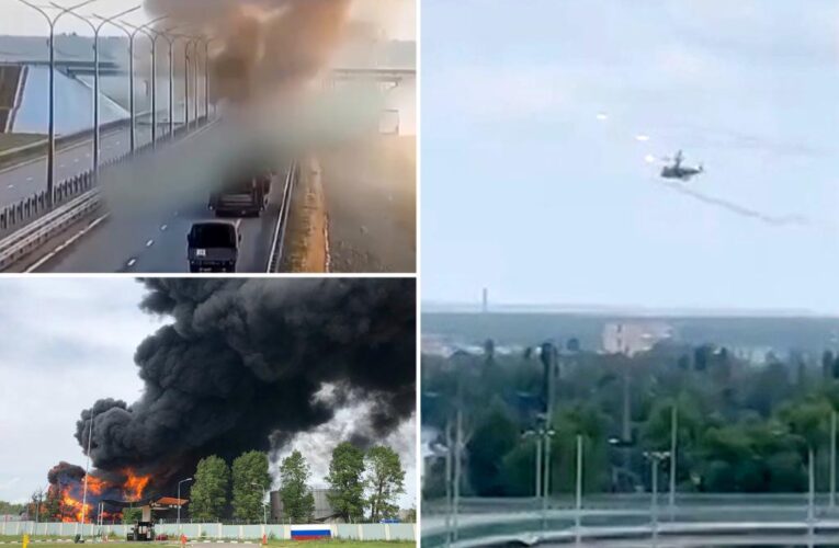 Russia helicopter fights as Wagner rebels advance: videos