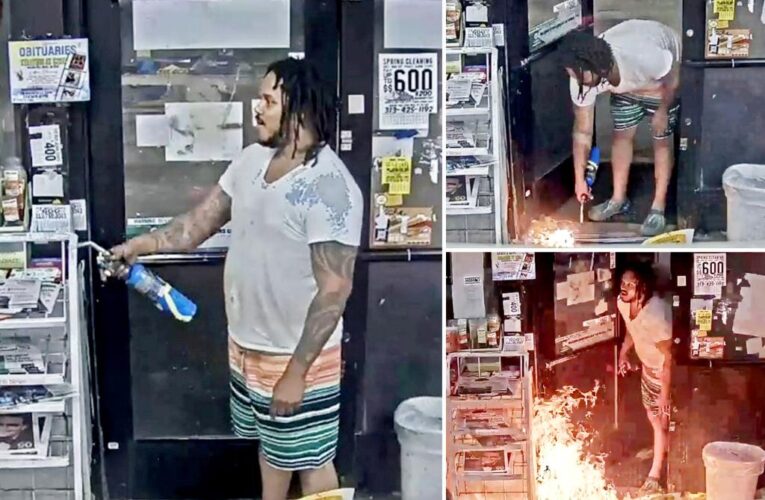 Man sets gas station on fire with a blowtorch, trapping worker