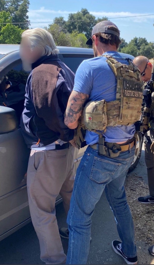 Santini getting arrested in Campo, California.