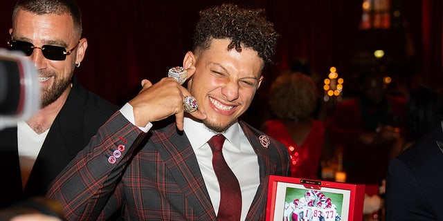 Patrick Mahomes smiles