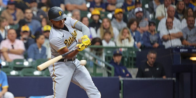 Pittsburgh Pirates player hits a ball