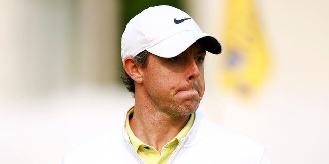 Rory McIlroy purses lips