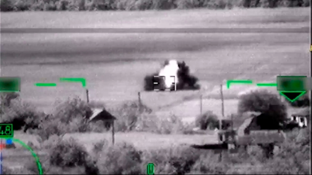 Almost immediately after the Russian video spread online, multiple weapons experts and military bloggers began casting doubt on social media that the helicopter’s missile struck a tank, much less a Leopard.