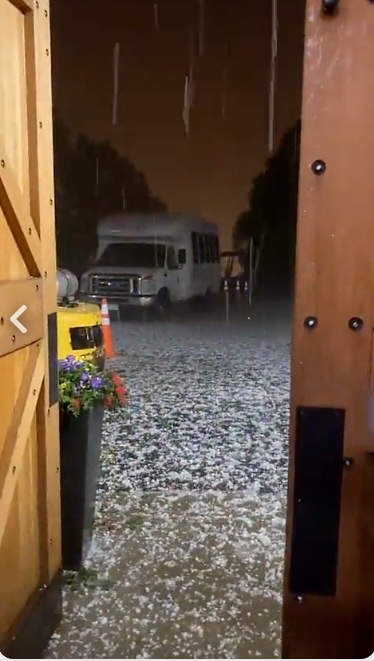 Many fans had taken Ubers or other rideshare vehicles to get to the venue and had no place to shelter when the hail came crashing down in the outside venue. 