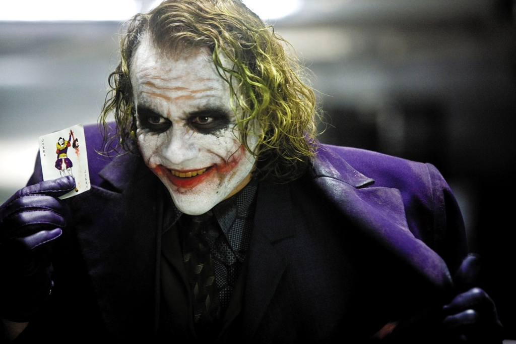 Heath Ledger as the Joker.