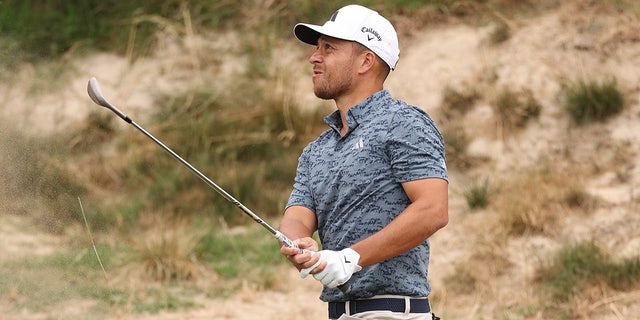 Xander Schauffele plays a shot at the U.S. Open