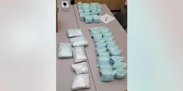 Seized fentanyl and meth bags