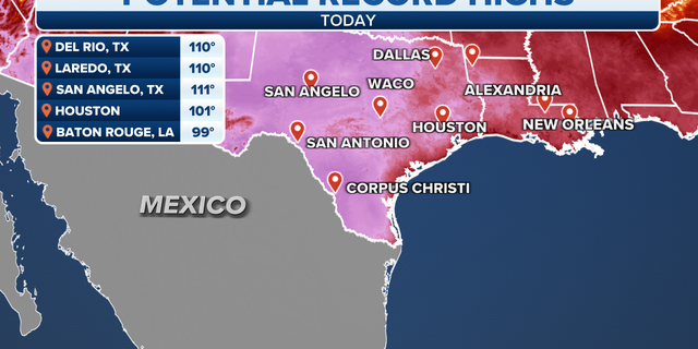 A map of potential record highs