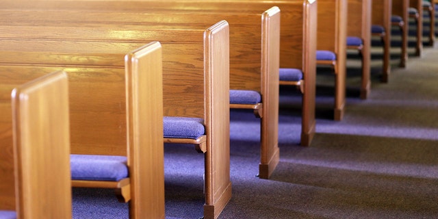 Church pews in natural light