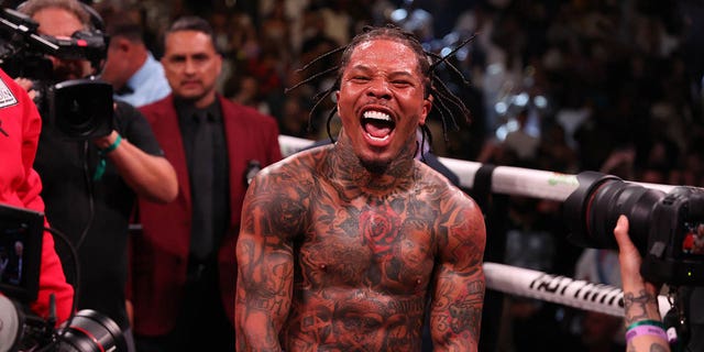 Gervonta Davis celebrates win 