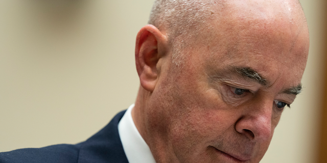 Homeland Security Secretary Alejandro Mayorkas pauses during testimony before the House Judiciary Committee, on Capitol Hill, Thursday, April 28, 2022, in Washington.