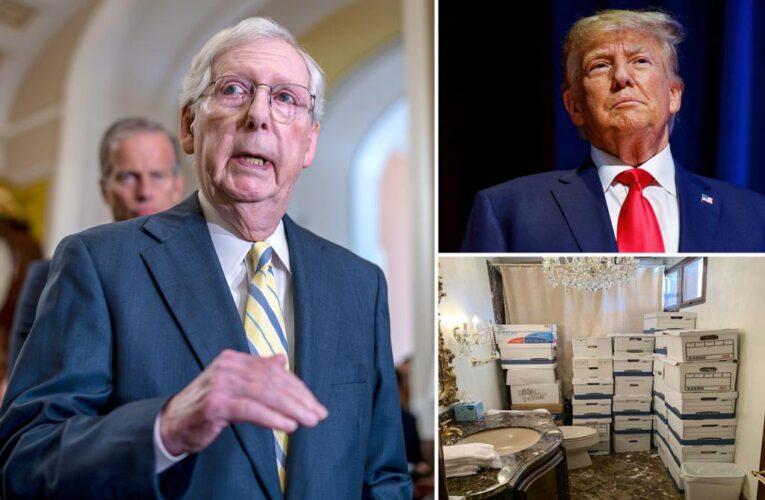 McConnell, Senate GOP mum on Trump documents indictment