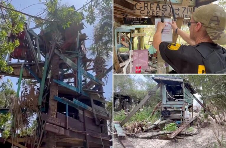 Florida police dismantle squatters’ booby-trapped ‘Meth Island’ camp over fear it may entice kids