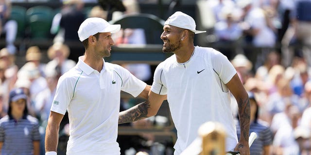 Novak and Kyrgios after Wimbledon