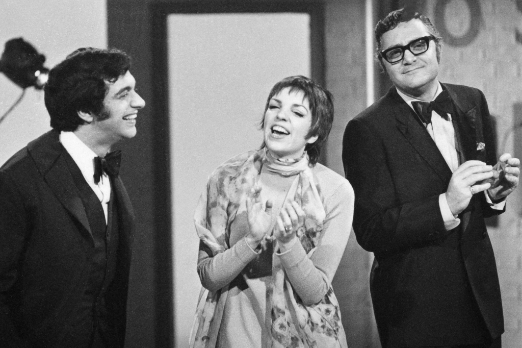 Singer and actor Frankie Vaughan, Hollywood legend Liza Minnelli and comic Pat Cooper appear in an episode of the 1969 to 1971 TV series "This Is Tom Jones."