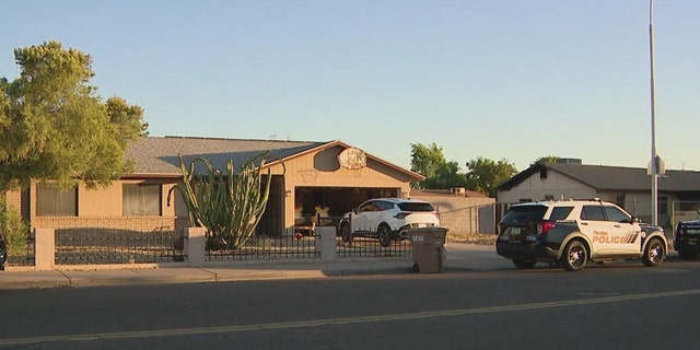 police cars outside home