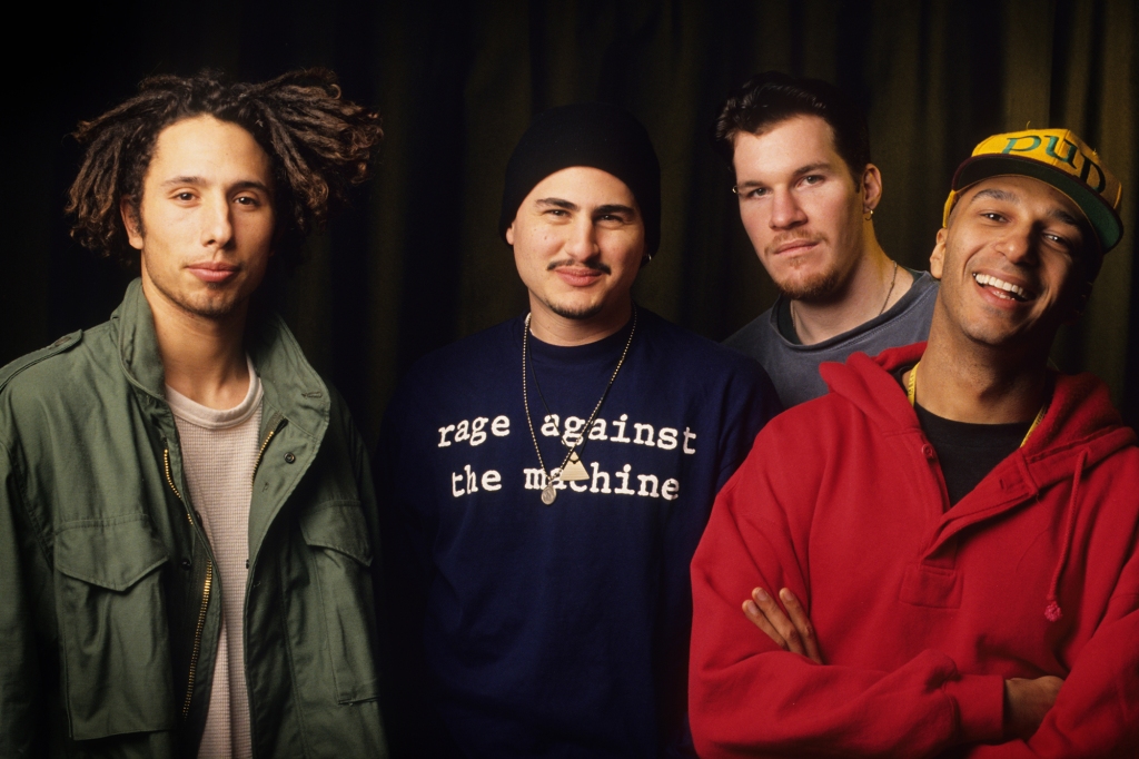 Rage Against The Machine are pictured in 1993, two years after their formation. Morello is pictured on the left. 