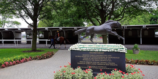 The Secretariat statue in Elmont, New York