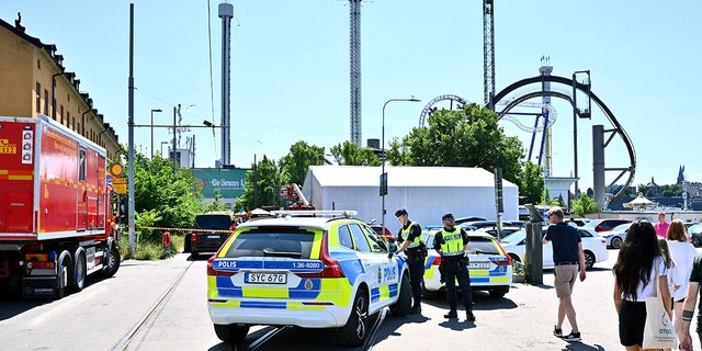 police on scene at Gröna Lund amusement park