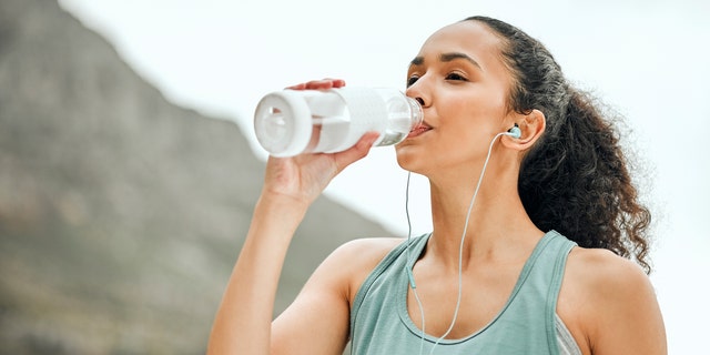 Woman drinking water